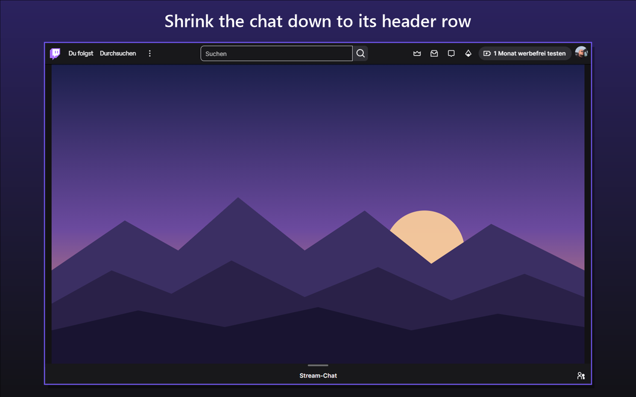 Chat shrunk down to its header row